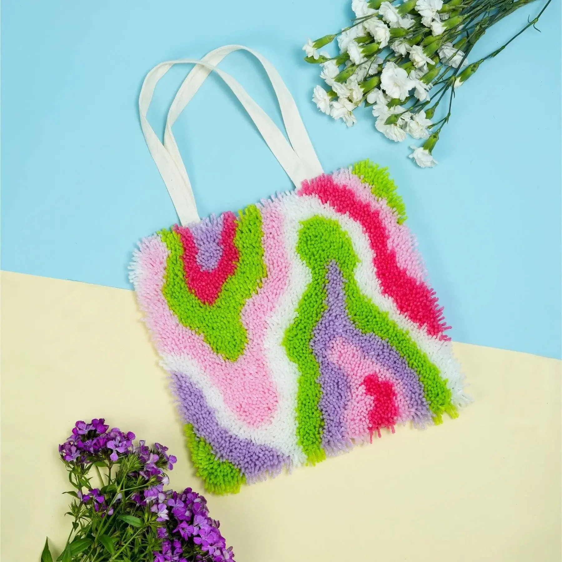 ACID RAIN - Latch Hook Tote Bag