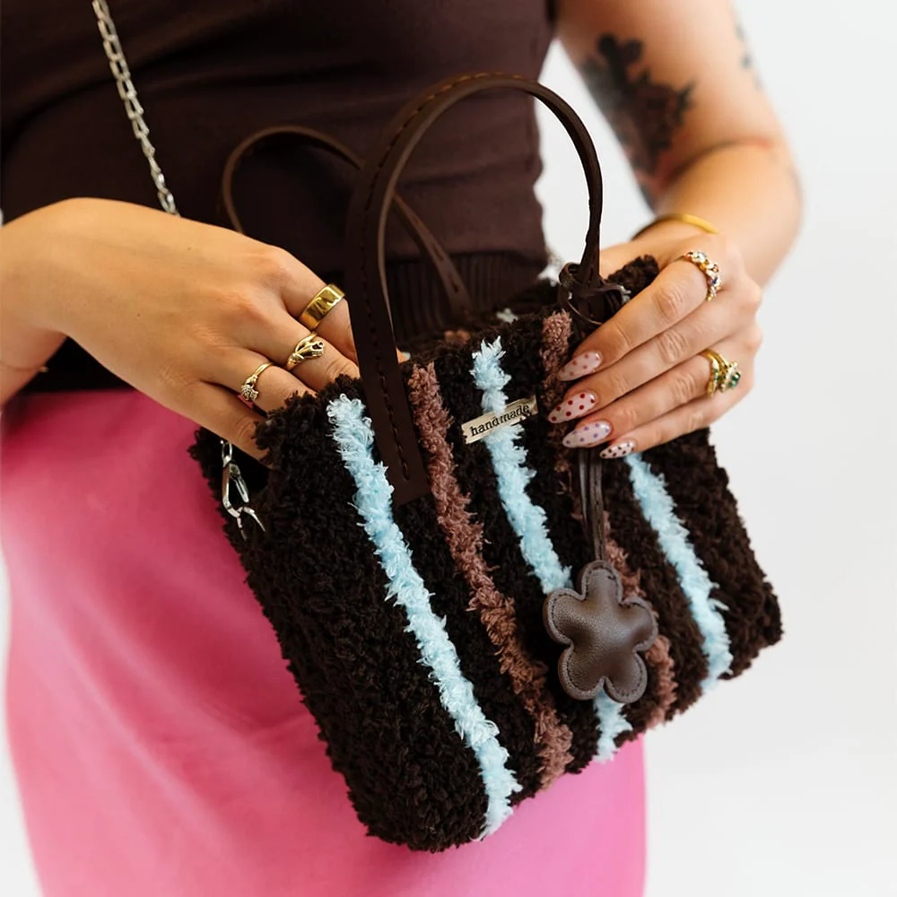 Chocolate Pinstripe - Woven Tote Bag Kit - Image 7