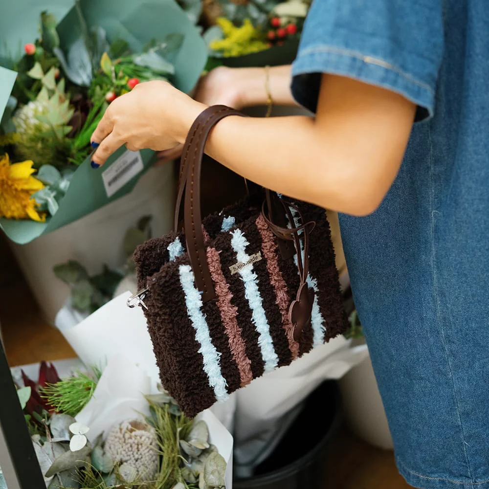 Chocolate Pinstripe - Woven Tote Bag Kit - Image 9