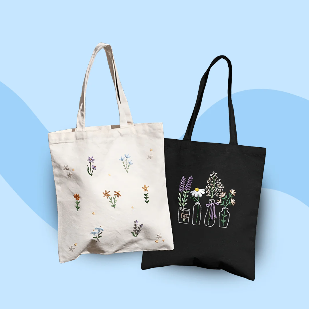 Easy Learn Embroidery Tote Bag Bundle