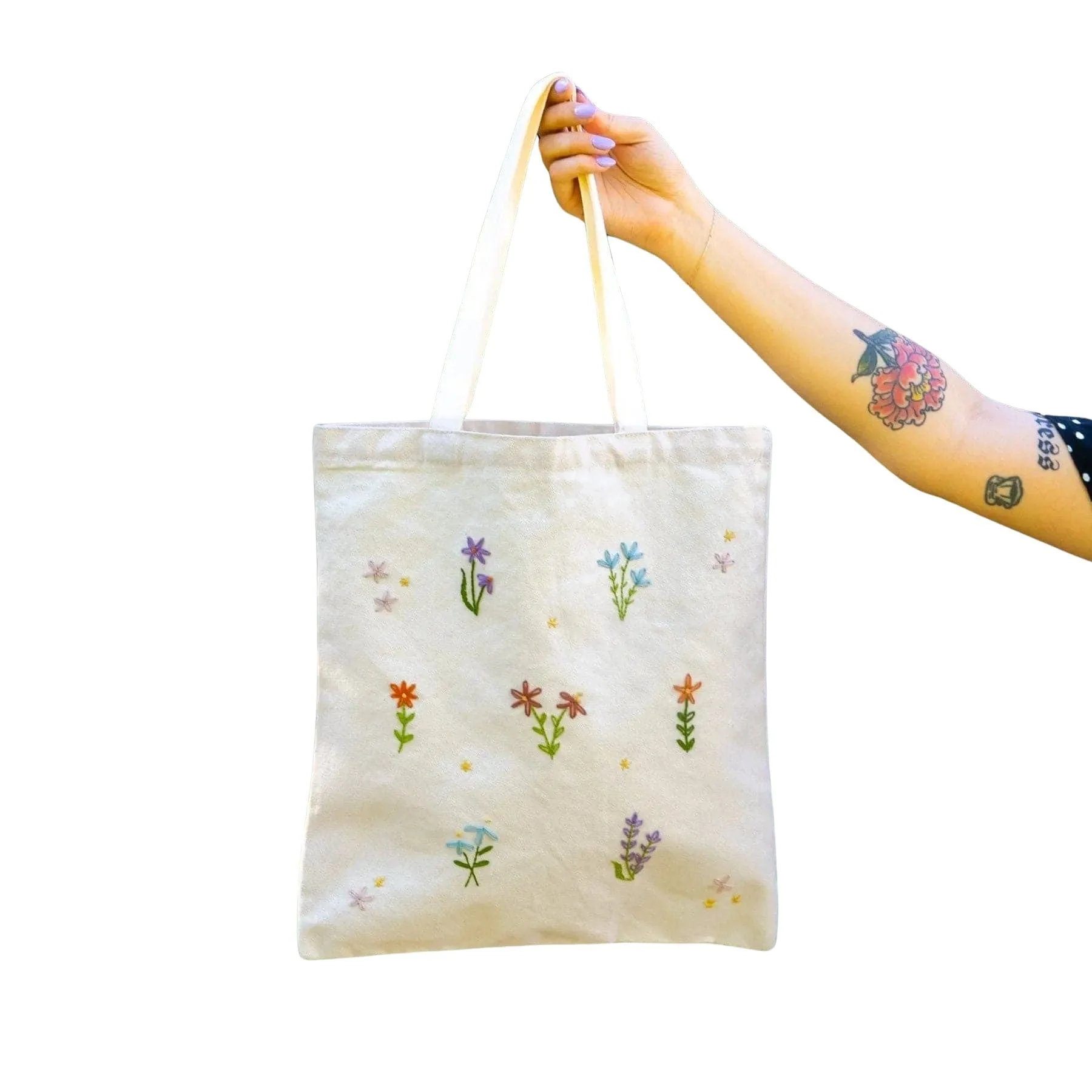 FLOWER FIELD - Embroidered Tote Bag Kit - Image 6