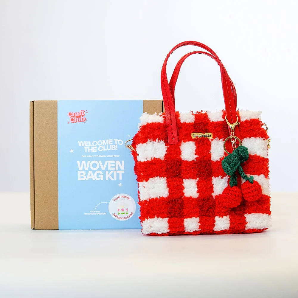 RED GINGHAM - Woven Tote Bag Kit