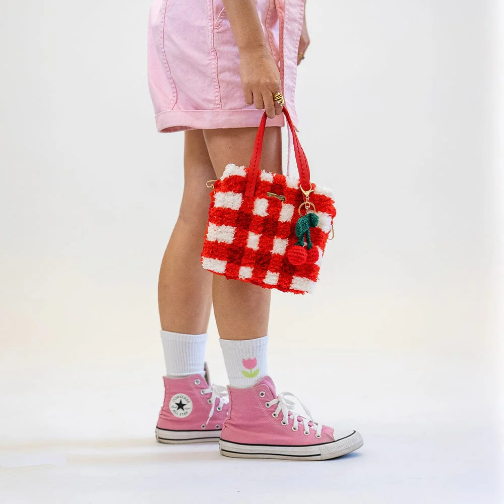 RED GINGHAM - Woven Tote Bag Kit - Image 14