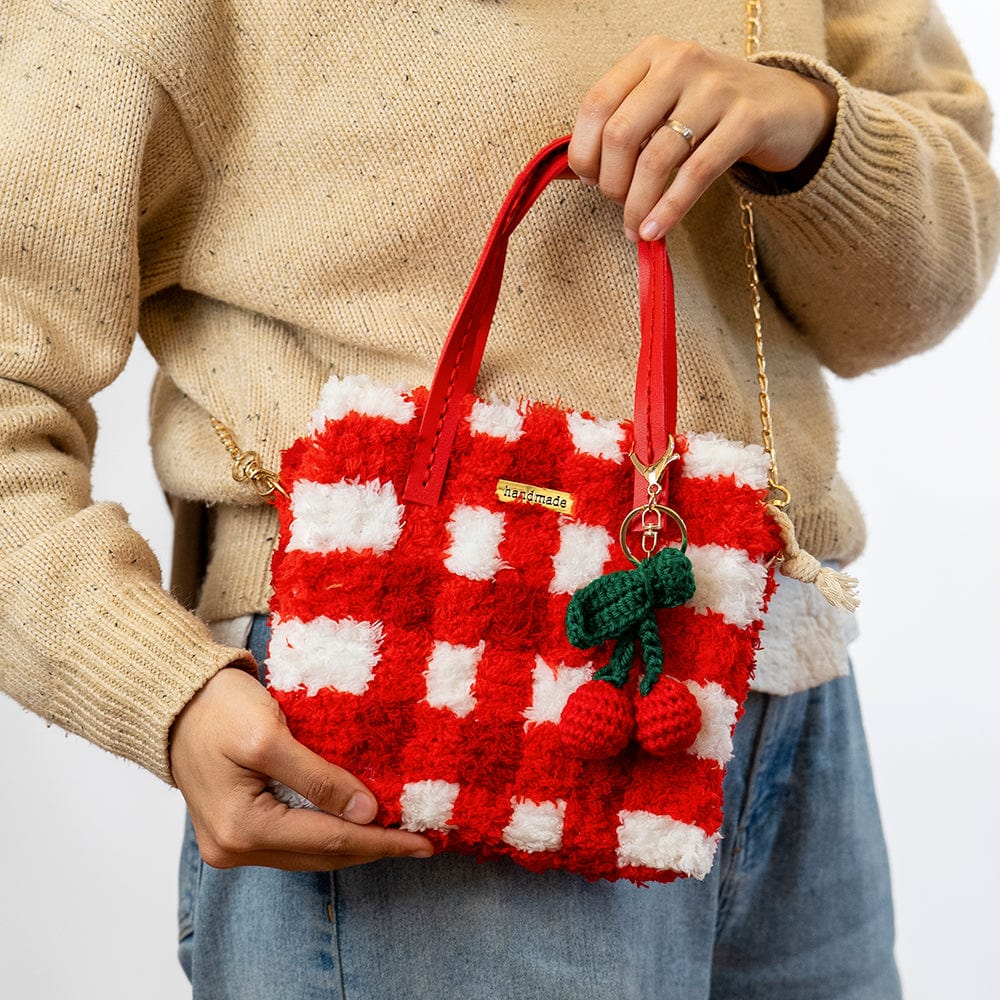 RED GINGHAM - Woven Tote Bag Kit - Image 2