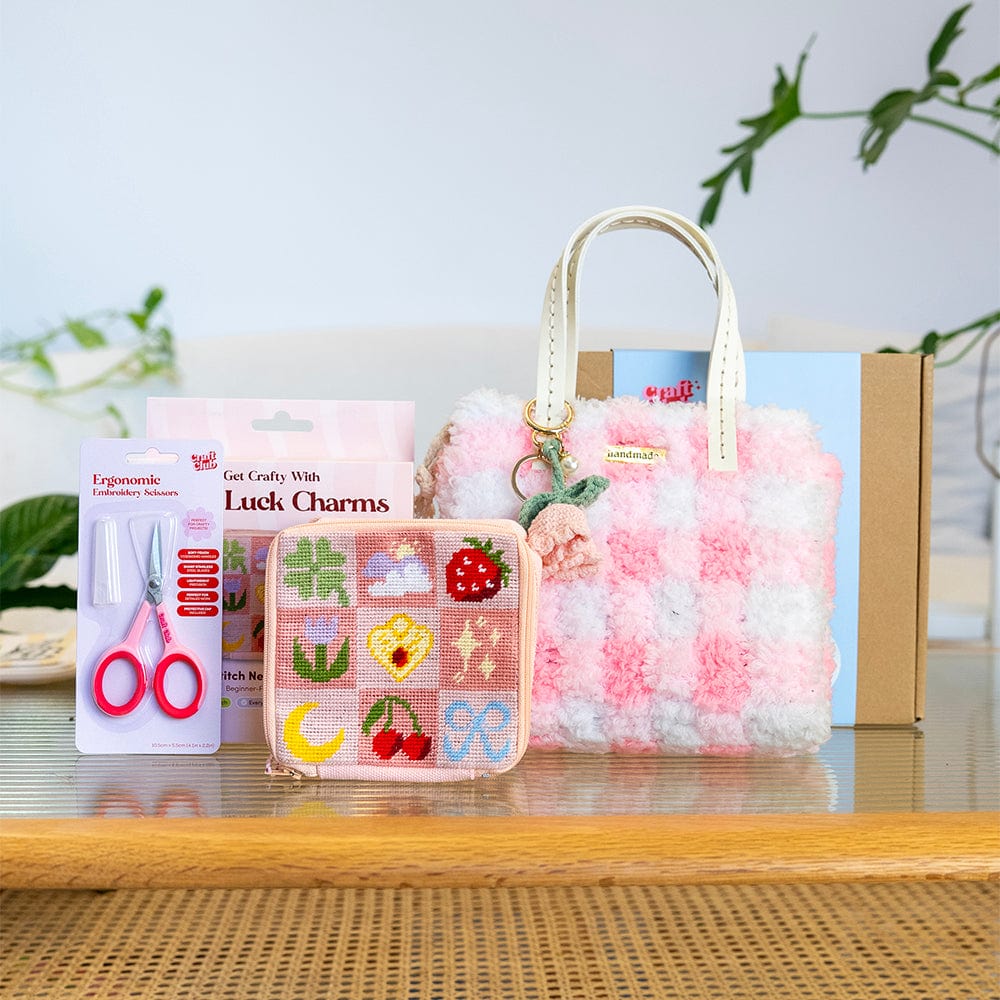 PINK PERFECTION - Half Stitch Pouch & Woven Bag Bundle - Image 2