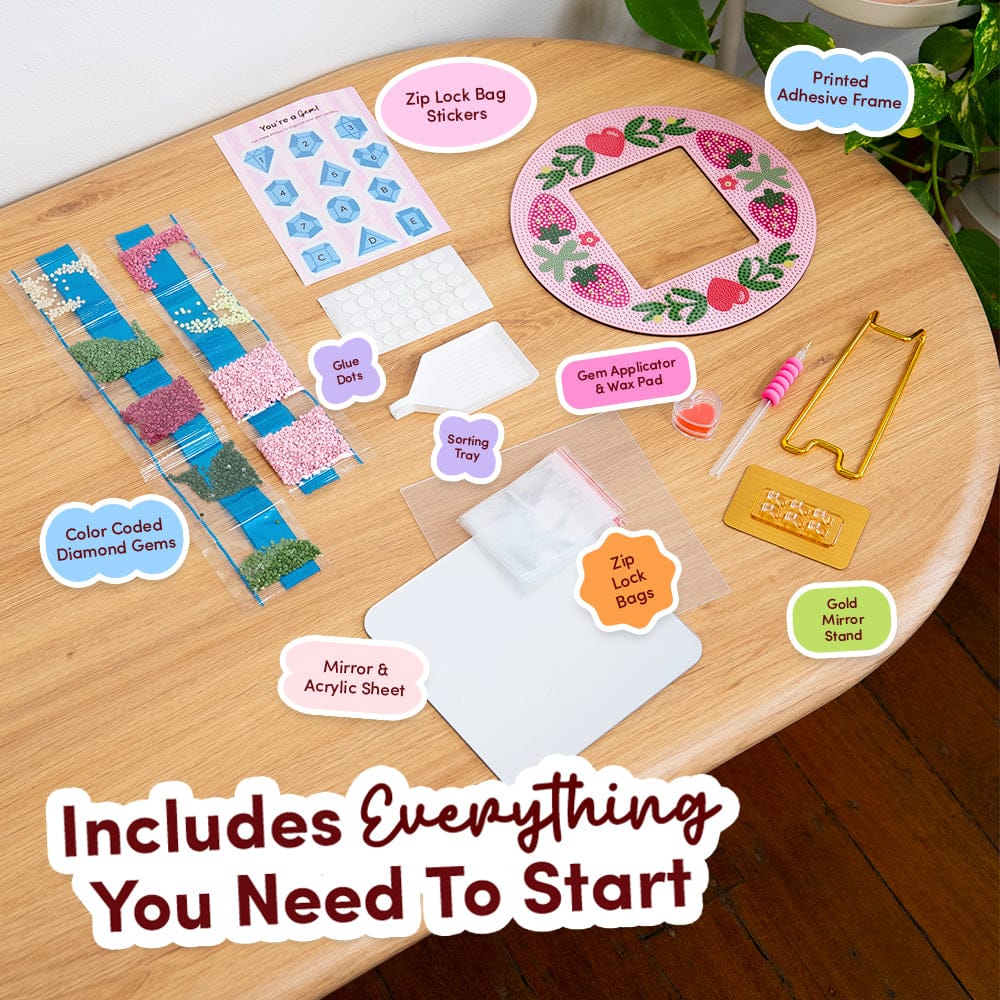 Strawberry Sweetheart - Diamond Painting Mirror Frame Kit - Image 4