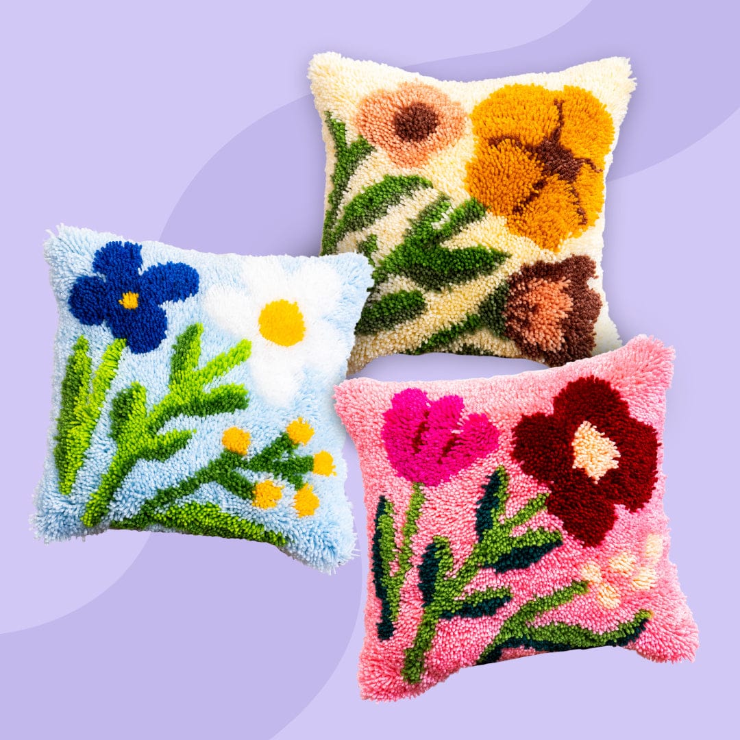 Wild Blooms Trio - Latch Hook Cushion Bundle