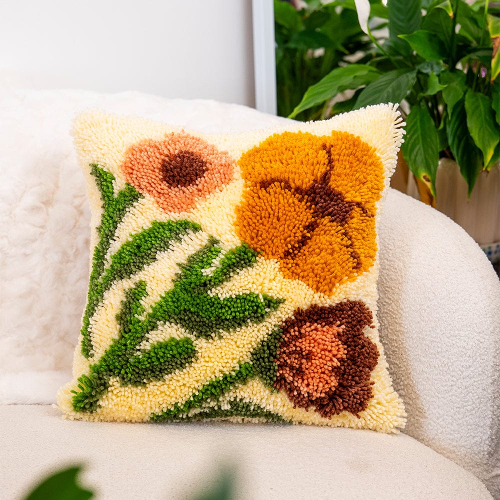 Earthy Wild Blooms - Latch Hook Cushion Kit - Image 7